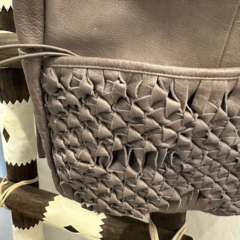 Elegant Gray Soft Leather Backpack. - Picture 3 of 11